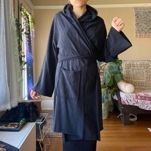 Gaia conceptions organic hemp jacket/ kimono/ wrap with pockets and hood